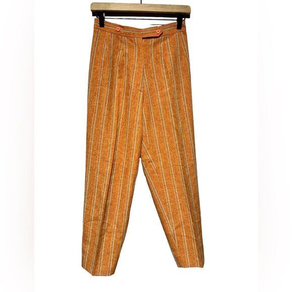 Vintage Orange Max Moda Striped Funky Trouser Waist 26” length 37” Inseam 24” - Picture 4 of 15